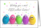 Happy Easter For Anyone Funny Group of Eggs With Faces card