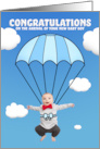 Congratulations on the Arrival of Your New Baby Boy Parachute Humor card