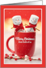 Merry Christmas From Both of Us Marshmallow Couple in Hot Chocolate card