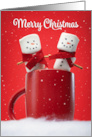Merry Christmas For Anyone Marshmallow Couple in Hot Chocolate card