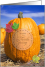 Happy Thanksgiving For Anyone Pumpkin Patch with Fall Leaves card