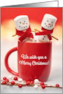 Merry Christmas Happy New Year From Both of Us Marshmallow Snowmen card