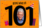 Happy 101st Birthday Big 101 Picture Frame Your Custom Photo Here card