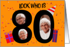Happy 80th Birthday Big 80 Picture Frame Your Custom Photo Here card