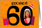 Happy 60th Birthday Big 60 Picture Frame Your Custom Photo Here card