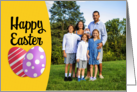Happy Easter Eggs on Yellow Photo Frame card