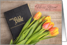 Happy Easter For Anyone Bible and Scripture With Beautiful Tulips card