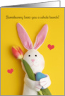 Happy Easter For Anyone Somebunny Loves You Cute Plush Rabbit card