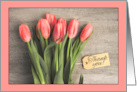Thank You Pretty Bunch of Pink Tulips Photograph card