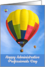 Happy Administrative Professionals Day Colorful Hot Air Balloon Photo card