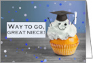 Congratulations Great Niece Graduate Cute Cupcake in Grad Hat Humor card