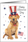 Happy Memorial Day Cute Patriotic Puppy card