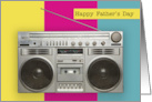 Happy Fathers Day Old School Boombox Humor card