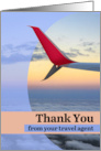 Thank You From Your Travel Agent Airplane Wing During Morning Flight card