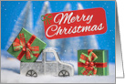 Merry Christmas For Anyone Toy Truck With Presents Photograph card