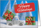 Happy Holidays For Anyone Toy Truck With Presents Photograph card