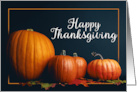 Happy Thanksgiving For Anyone Pumpkins with Fall Leaves Still Life card