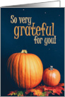 Happy Thanksgiving For Anyone Pumpkins with Fall Leaves Still Life card