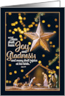 Merry Christmas Nativity Scene Under Tree Bible Quote Luke 1:14 card