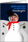 Merry Christmas Granddaughter Your Picture on Snowman card