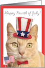 Happy Fourth of July For Anyone Cute Orange Tabby Cat Humor card