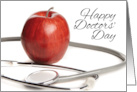 Happy Doctors’ Day Red Delicious Apple and Stethoscope Photograph card
