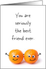 Friendship Funny Two Oranges With Googly Eyes Humor card