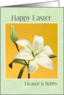 Happy Easter For Anyone Custom Name Beautiful White Lily Photograph card