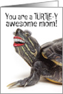 Happy Mothers Day Funny Turtle With Human Smile Humor card