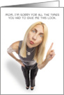 Happy Mothers Day Funny Mom Giving The Look and Pointing Humor card