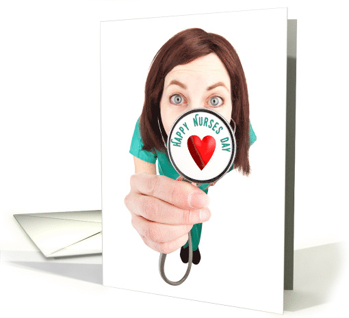Happy Nurses Day Medical Worker Holding Stethoscope card (1519502)