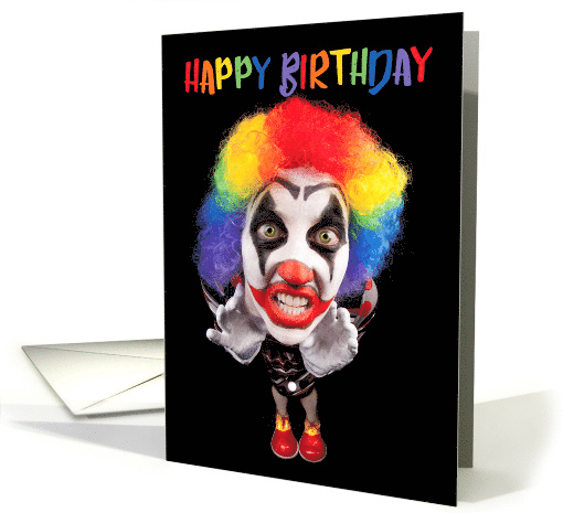 Happy Birthday Creepy Clown card (1519856)