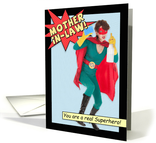 Humorous Happy Mother's Day to Mother-in-Law a Real Superhero card