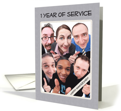 One Year of Service Business Employee Anniversary card (1520510)