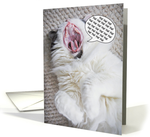 Laughing Cat Humorous Happy Birthday card (1520998)