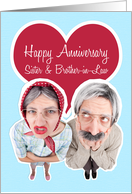 Humorous Happy Anniversary for Sister and Brother-in-Law Old Couple card
