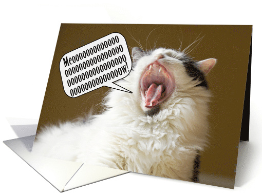 Cat Meowing a Happy Birthday to Anyone card (1522518)