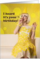 Happy Birthday 60’s Vintage Party Housewife Humor card