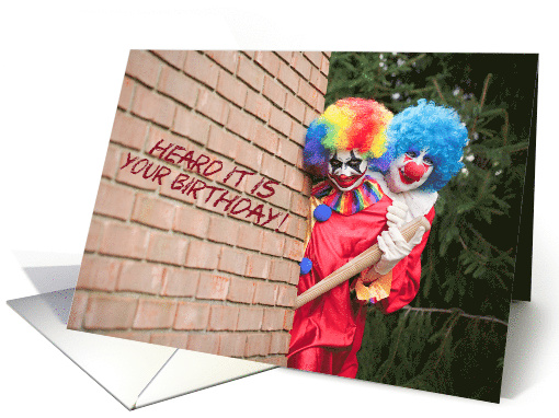 Happy Birthday Creepy Clowns card (1524904)