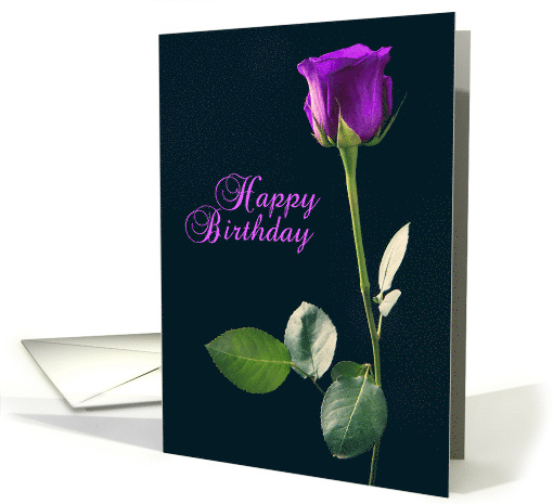 Happy Birthday Purple Rose card (1525220)