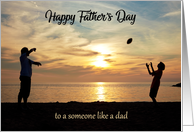 Happy Father’s Day Man and Boy on Beach Like a Dad card