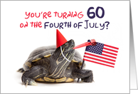 60th Happy Birthday on the Fourth of July Turtle card
