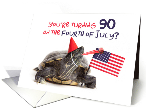 90th Happy Birthday on the Fourth of July Turtle card (1526314)