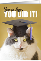 You DId it Son-in-Law Graduation Cute Cat in a Grad Cap card