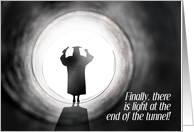 Graduation Silhouette Light at End of Tunnel Congratulations card