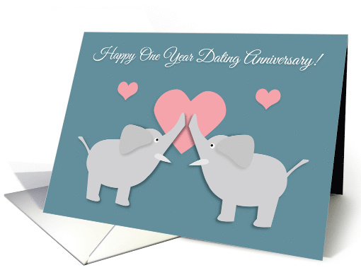 Happy One Year Dating Anniversary Elephants card (1528390)
