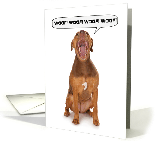Happy Birthday Barking Pit Bull Dog Humor card (1528806)