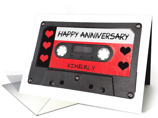 Happy Anniversary  for Spouse Customizable Name Mixtape Humor card