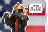 Happy Birthday Cat Dressed as Trump Humor card