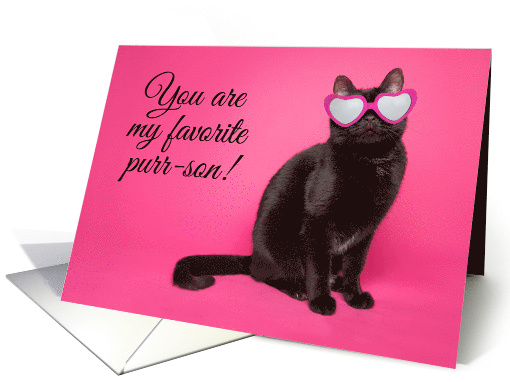 Happy Birthday From the Cat Favorite Purr-son Humor card (1529074)